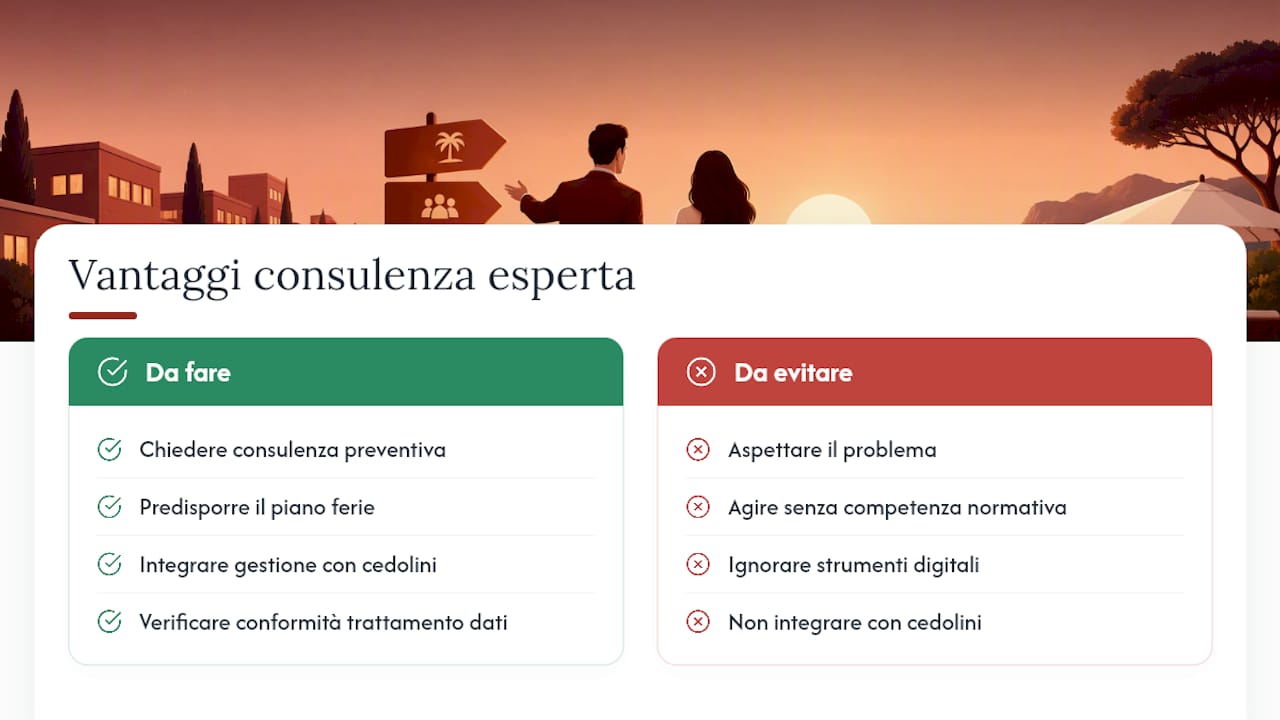 Perché una consulenza esperta fa la differenza su ferie e permessi — overview diagram