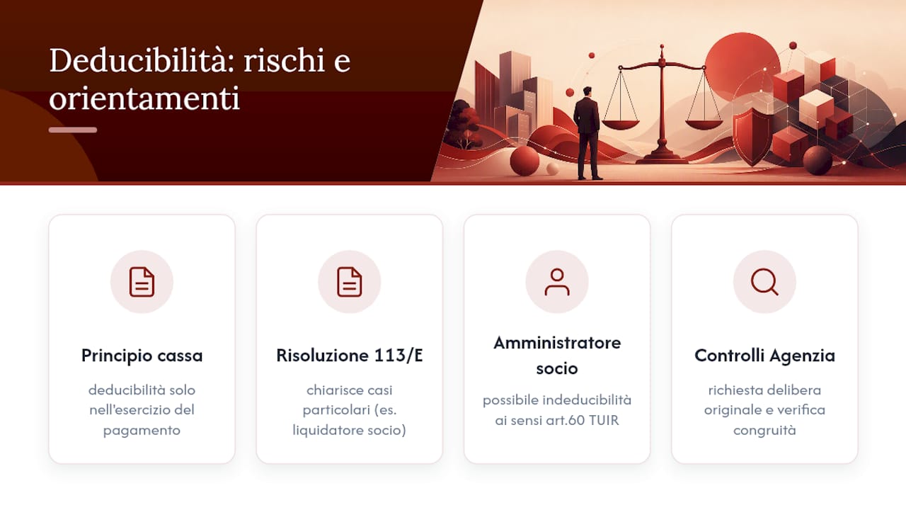 Deducibilità e principio di cassa: rischi fiscali e orientamenti dell'Agenzia delle Entrate — overview diagram