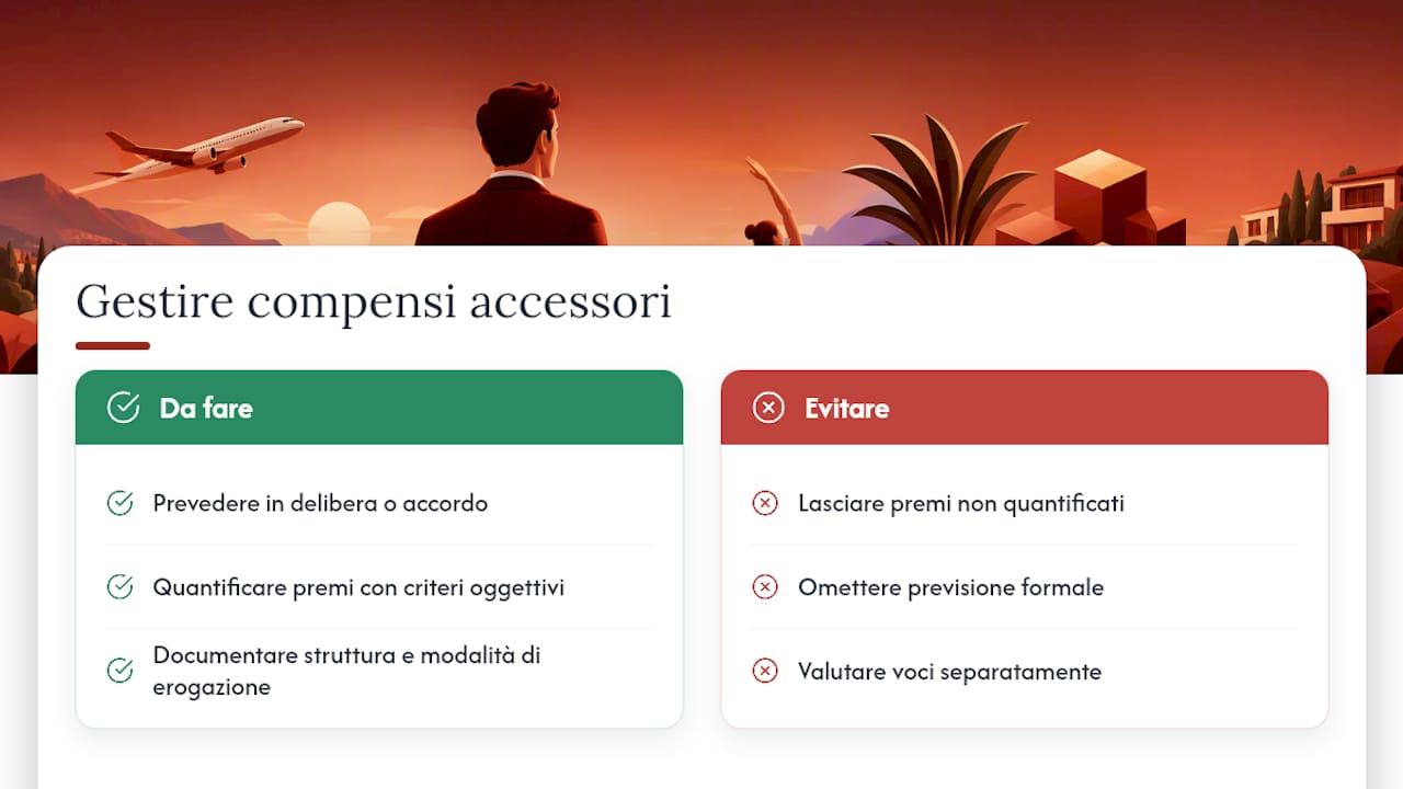 Compenso e remunerazioni accessorie: premi, benefit e altri strumenti — overview diagram
